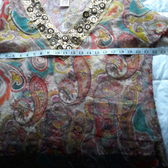 Parsley & Sage Sheer Beach Cover Top XL - Picture 6 of 8